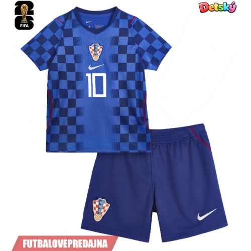 Lacne Dětský Futbalové dres Chorvátsko Luka Modric #10 MS 2026 Krátky Rukáv - Preč (+ trenírky)